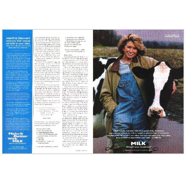 Martha Stewart Knows the Value of Milk 1997 MIBWM sidebar seller spread