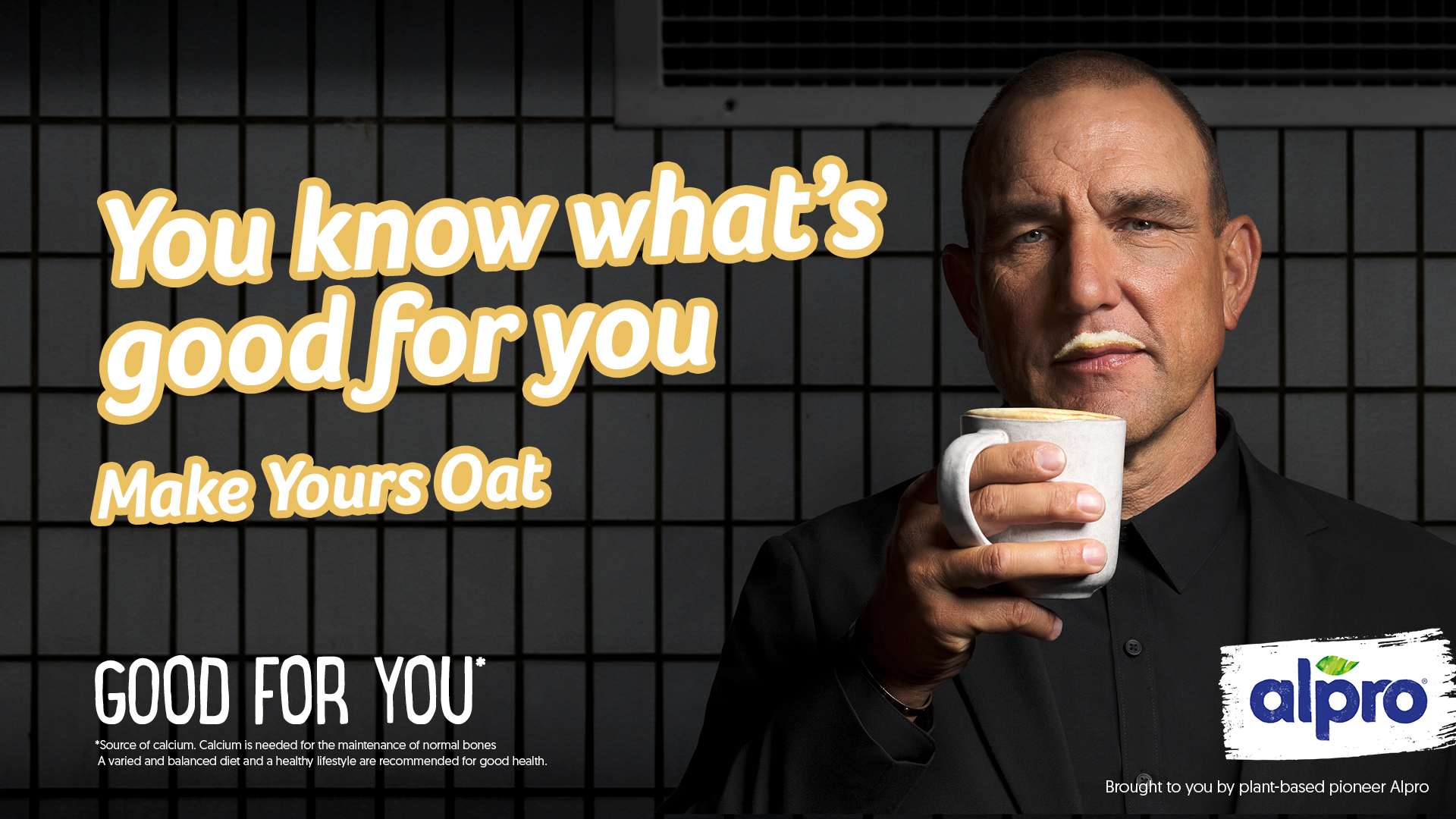 Vinnie Jones — 2020 Alpro mOAT-stache recreation