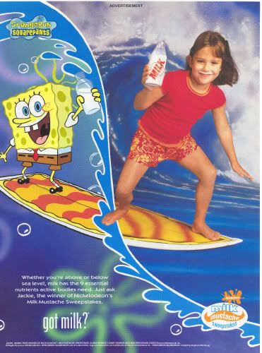 Jackie and SpongeBob SquarePants - Nickelodeon Milk Mustache winner
