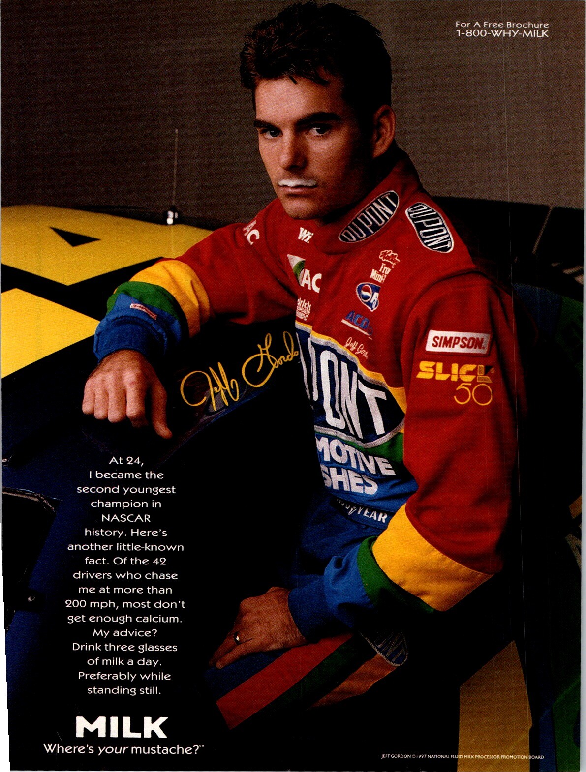Jeff Gordon — red/yellow suit seller scan
