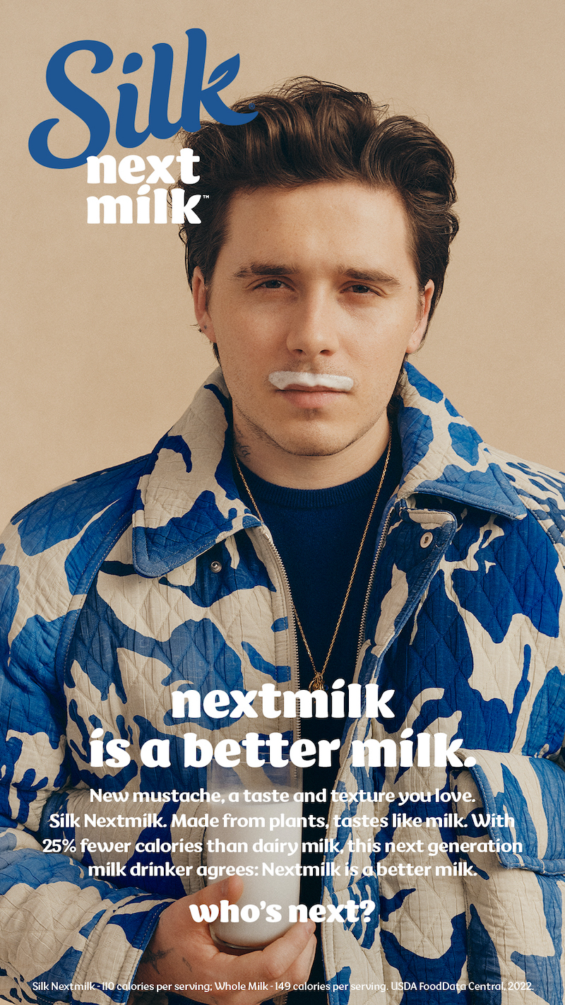 Brooklyn Peltz Beckham — Silk Nextmilk plant-based ’stache