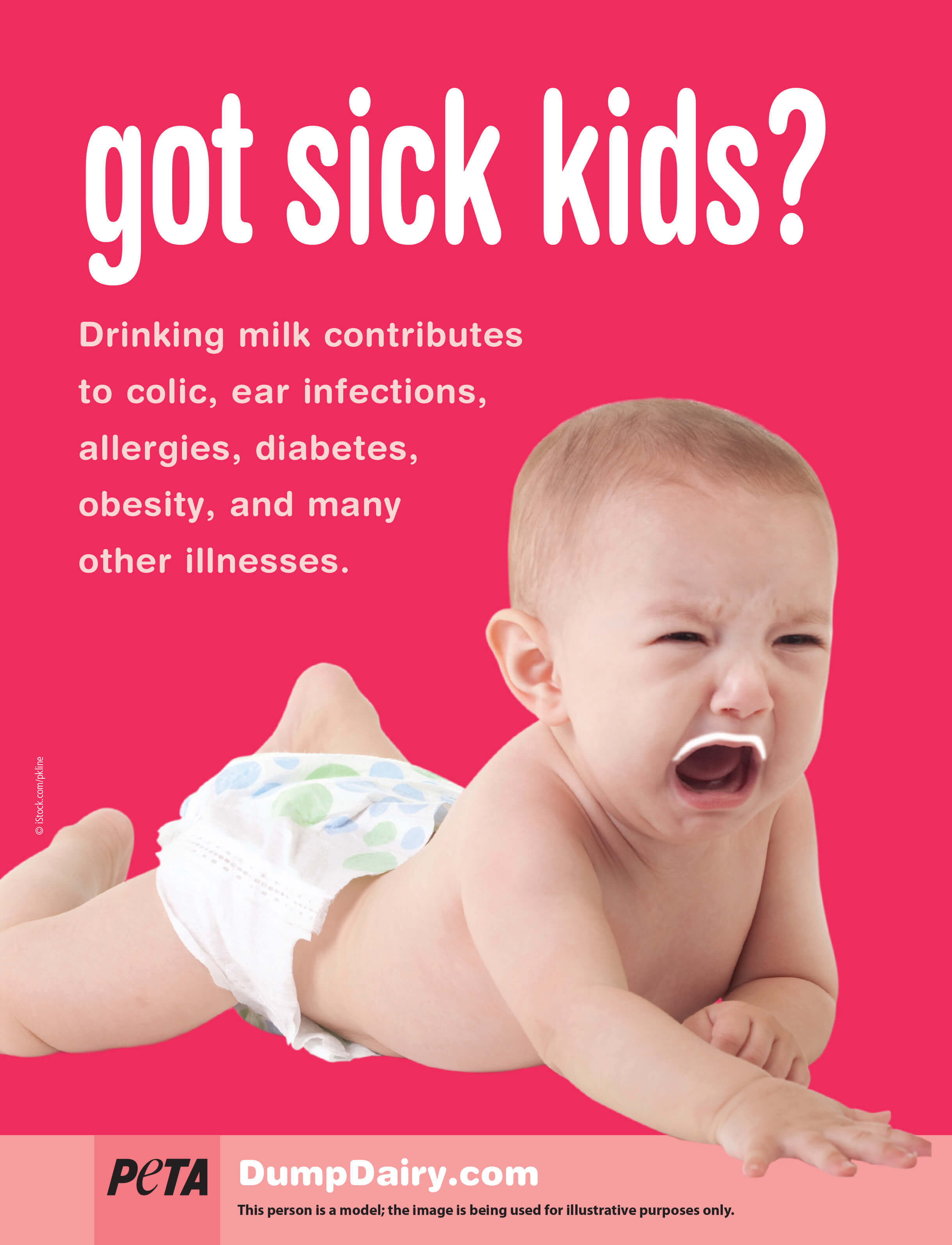 Crying Baby — Got Sick Kids? (PETA, E Magazine)