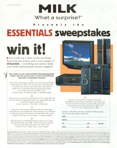ESSENTIALS Milk Sweepstakes - Milk, What A Surprise!