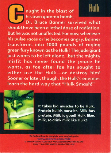 Original 1999 promotional card — reverse