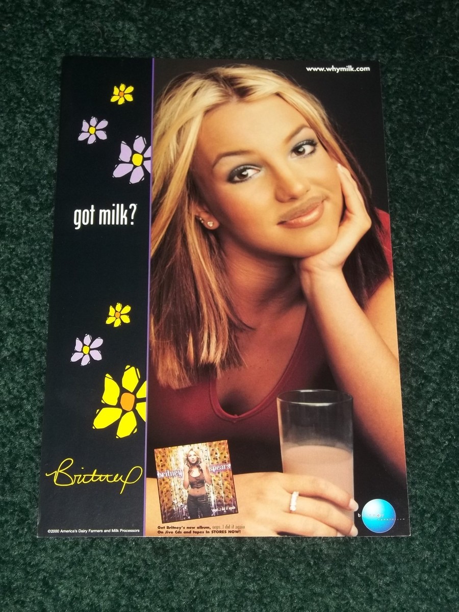 Britney Spears Crazy for Milk two-sided promotional poster companion side