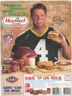 Brett Favre + Hormel Chili — MIBWM-era co-brand