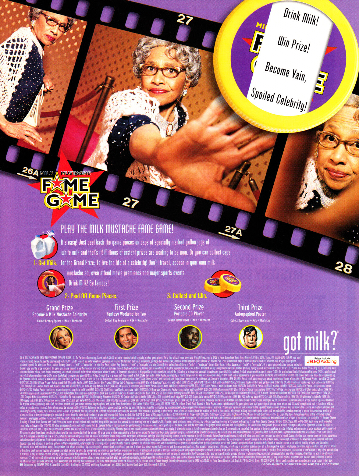 Fame Game Milk Mustache Contest (magazine)