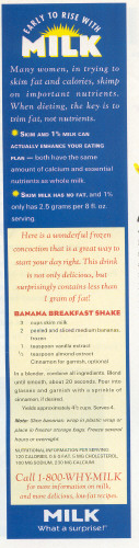 Early To Rise With Milk - Banana Breakfast Shake