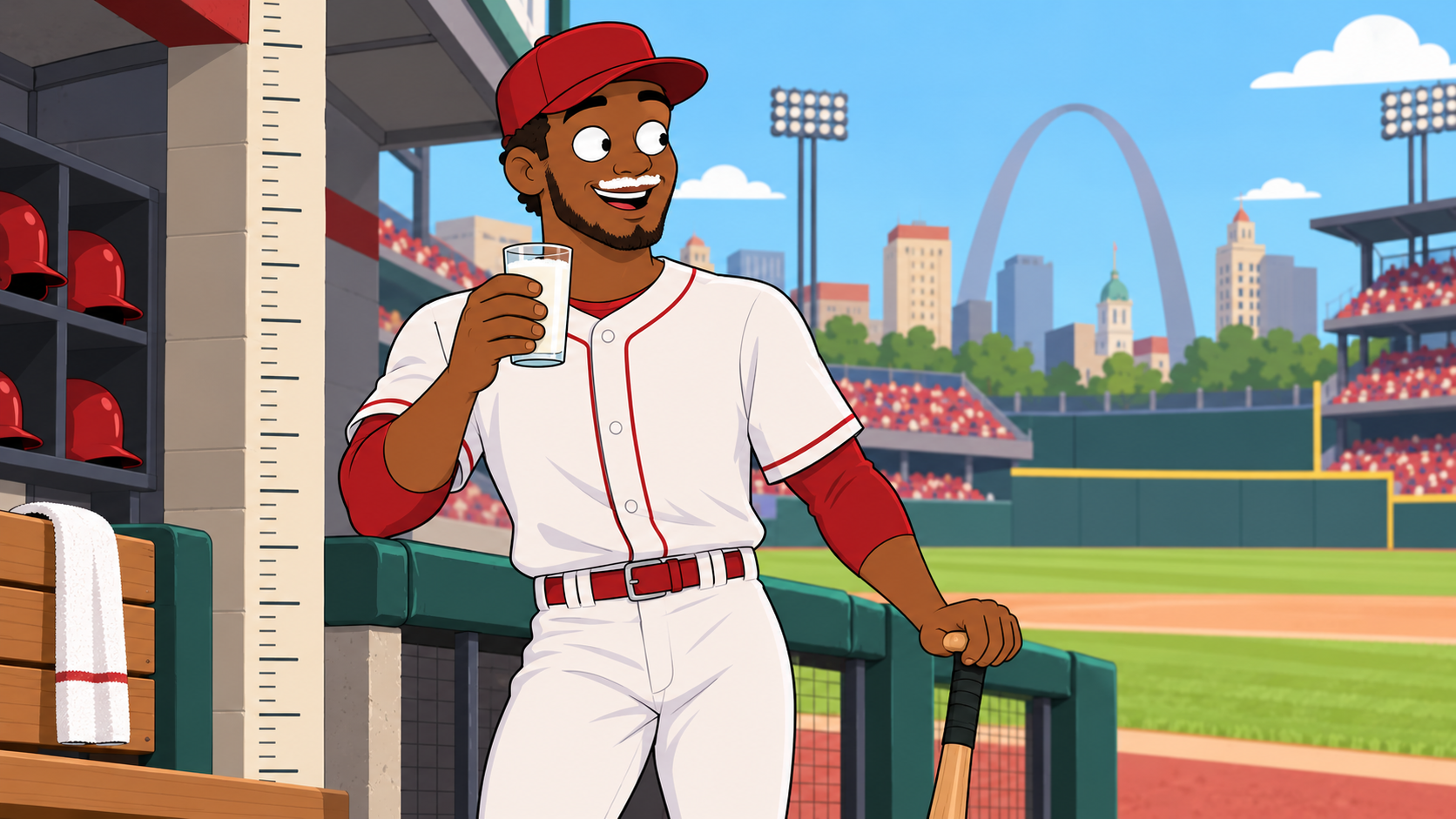 Original illustration for the Cardinals milk-mustache growth posters collection