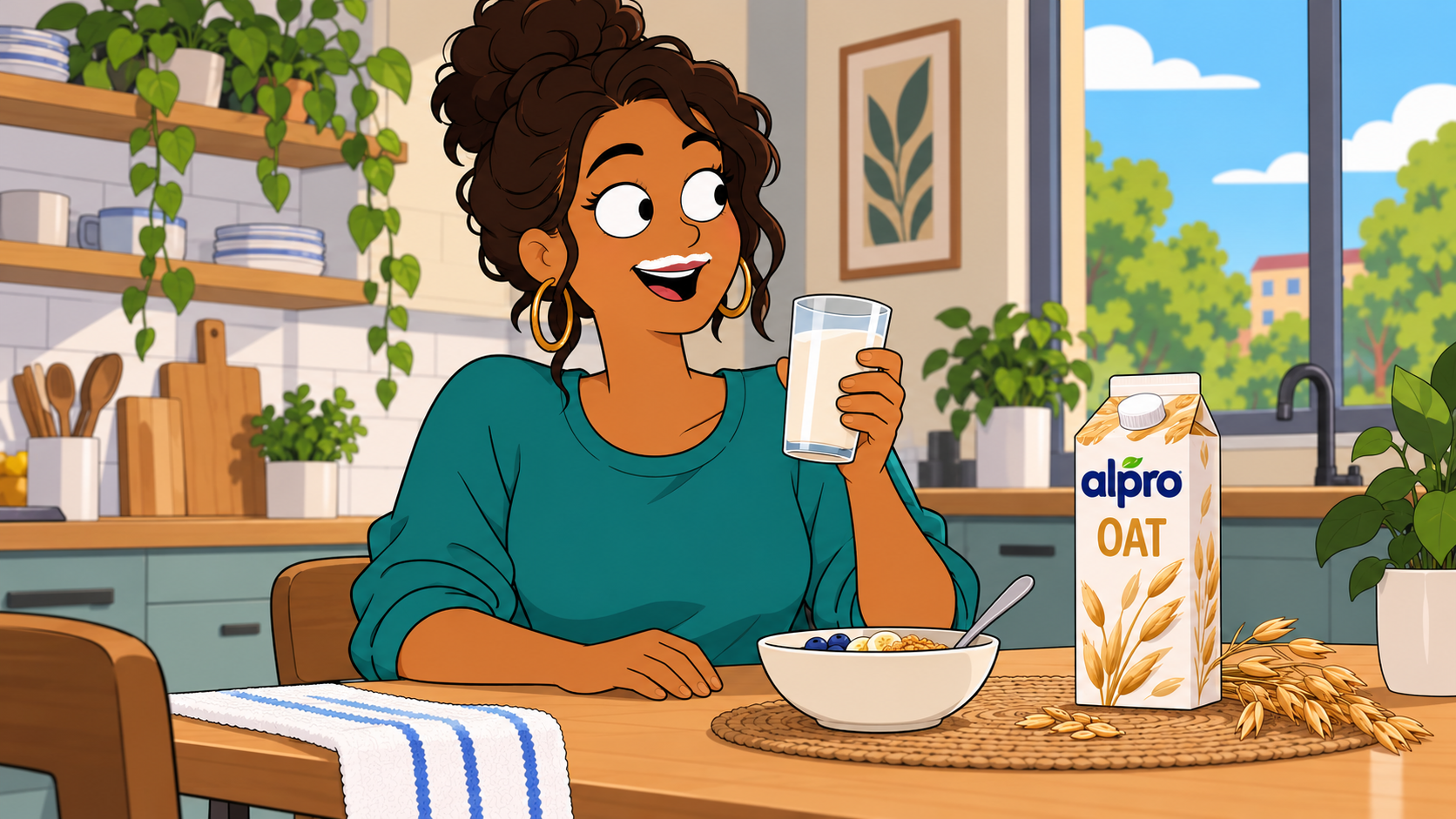 Original illustration for Alpro mOAT-stache