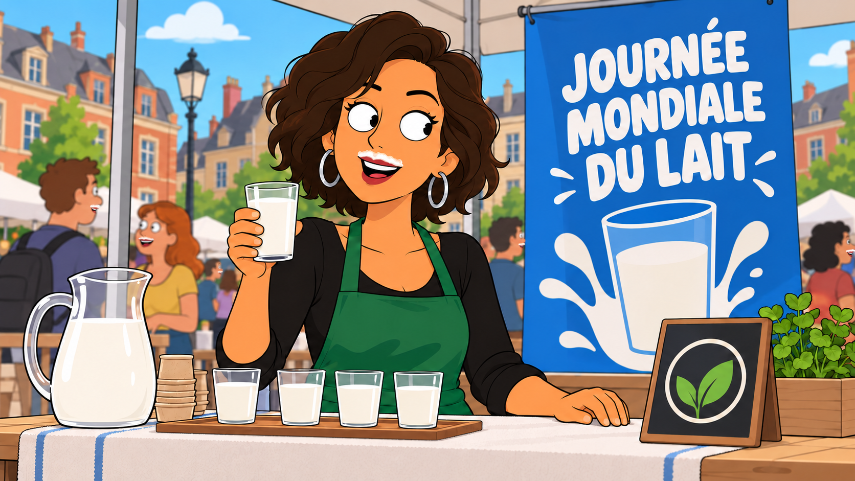 Original illustration for La moustache, ce n’est pas lait!