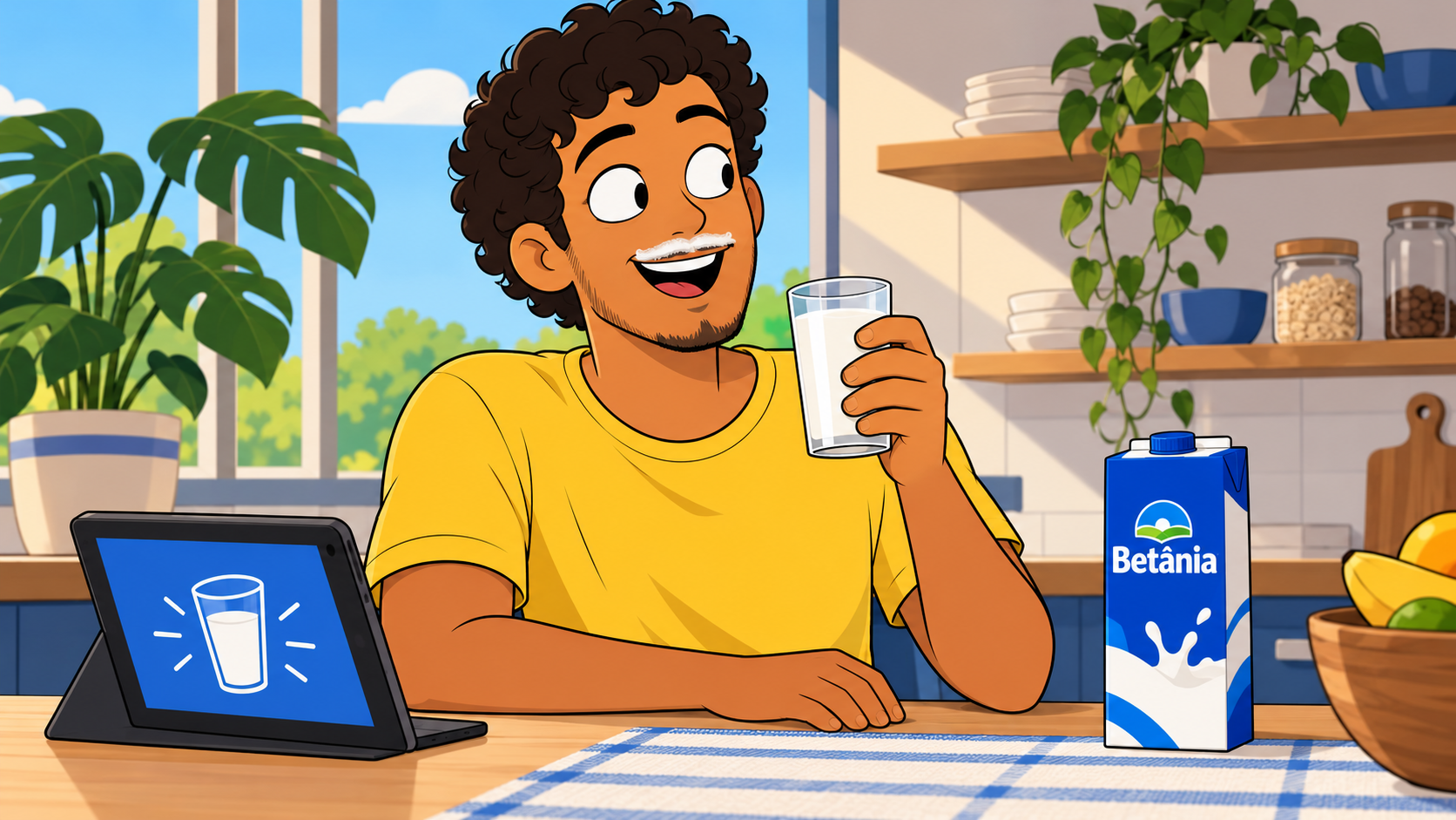 Original illustration for Betânia — Baixe aqui seu bigode de leite