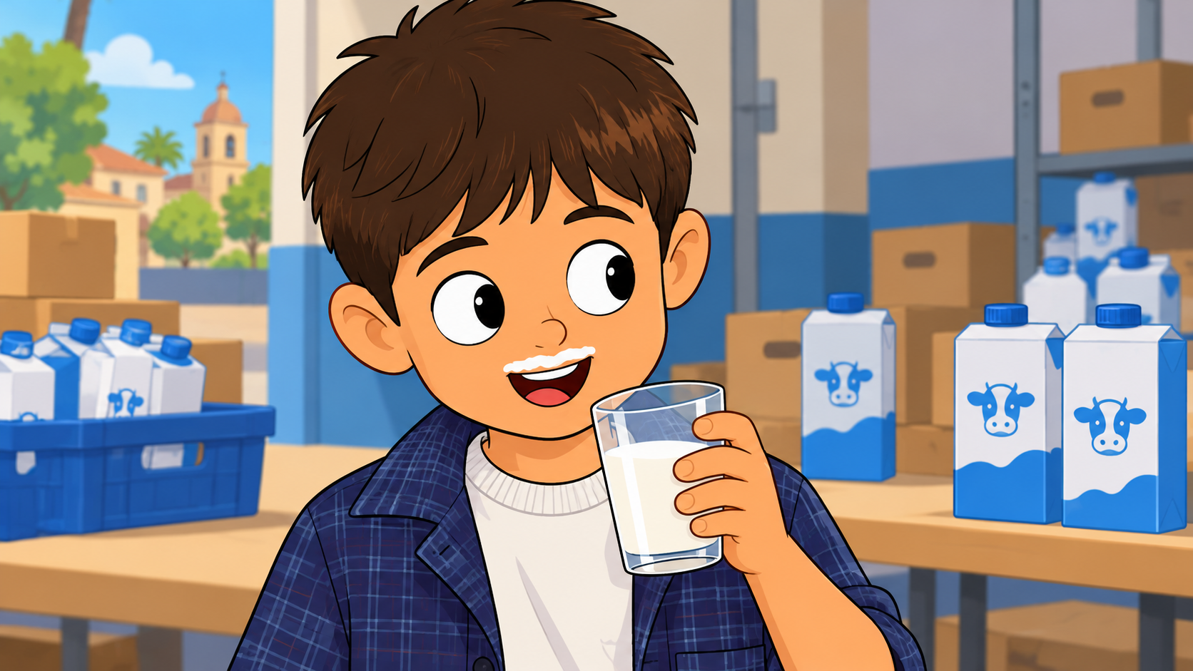 Original illustration for Píntale un bigote de leche