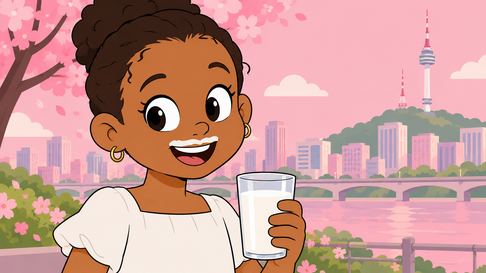 Original illustration for PROMIZ Milk Mustache