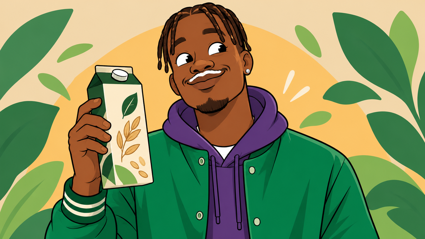 Original illustration for Silk Plant-Based Moustache