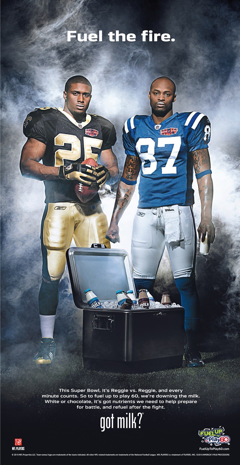 Reggie Bush / Reggie Wayne - Super Bowl XLIV — Tall newspaper format with Fuel Up to Play 60 copy (web file)