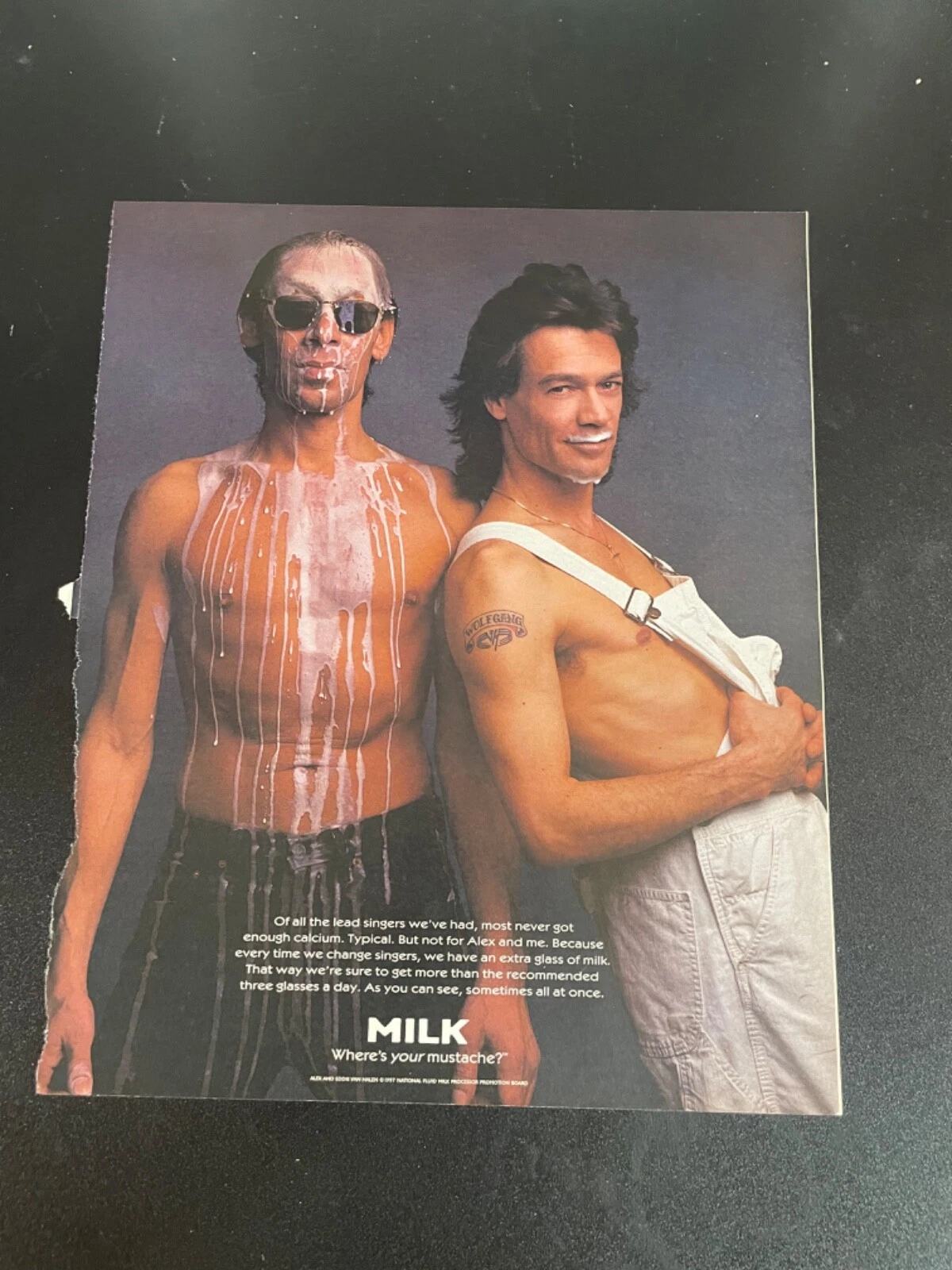 Original period printed ad — MILK. Where's your mustache?