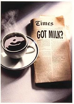 got milk? poster — coffee and newspaper (California)