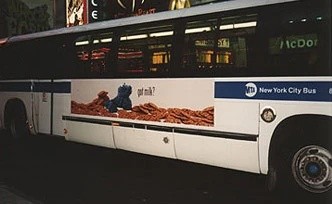 On the side of a New York bus