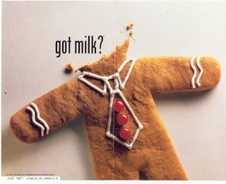 got milk? grocery-cart ad — gingerbread man (California)