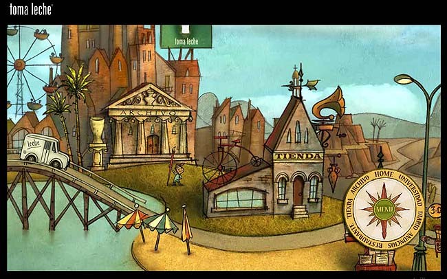 Toma Leche — tomaleche.com town illustration (2008)