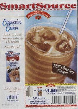Cappuccino Coolers — SmartSource supplement with $1.50 milk coupon