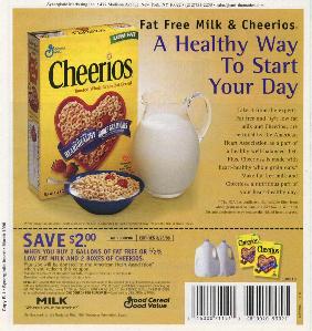 Cheerios & Fat Free Milk (coupon/supplement ad)