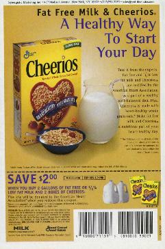 Cheerios & Fat Free Milk (coupon/supplement ad)