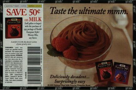 European Style Mousse Mix “Taste the ultimate mmm.” (coupon/supplement ad)