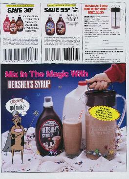 Hershey's Syrup Milk Mixer (coupon/supplement ad)