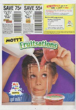 Mott's Fruitsations (coupon/supplement ad)