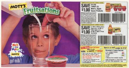 Mott's Fruitsations (coupon/supplement ad)