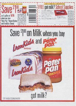 Peter Pan & Iron Kids bread (coupon/supplement ad)