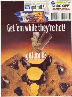 Pillsbury cookie dough “Get ’em while they’re hot!” coupon ad
