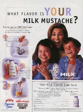 What Flavor Is Your Milk Mustache? Milk Shaker order form (coupon/supplement ad)