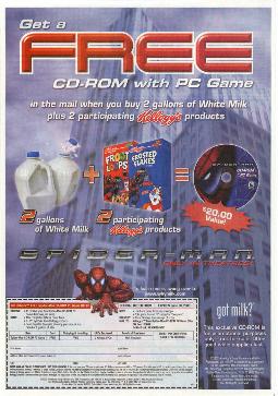 Spider-man CD-ROM Game Offer (coupon/supplement ad)