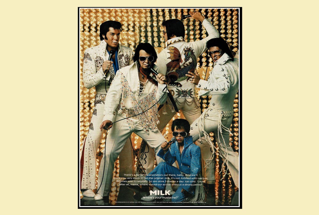 Elvis Impersonators — high-resolution period seller scan