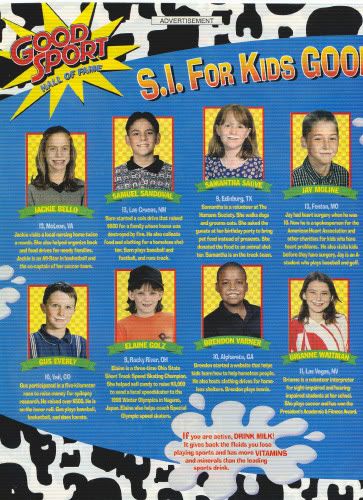 SI for Kids Good Sport Award Winners BLUE p2 — GM 1999 — the collector historical scan