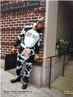 Man in Cowsuit — Got ME? (CMYK Online Portfolios)