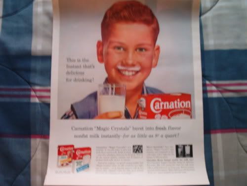Carnation “Magic Crystals” Milk-Mustache Ad — boy (c.1957–1960)