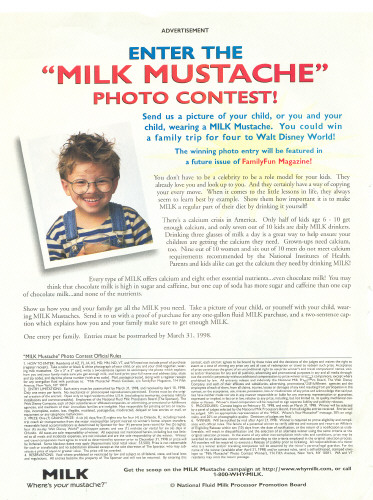 Family Fun Milk Mustache Photo Contest Offer