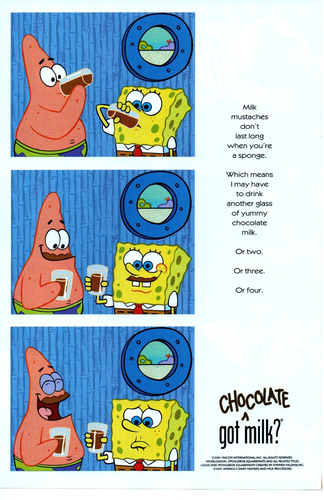 SpongeBob SquarePants & Patrick Star — got chocolate milk? image source