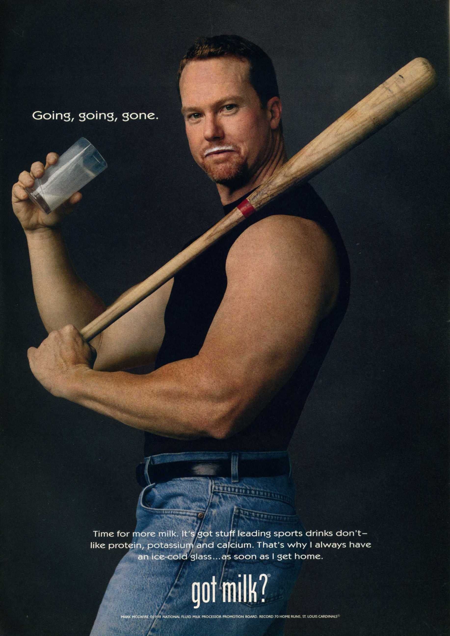 Mark McGwire 1998 milk mustache standard advertisement