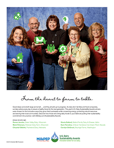 2013 U.S. Dairy Sustainability Award winners finished Milk Mustache advertisement