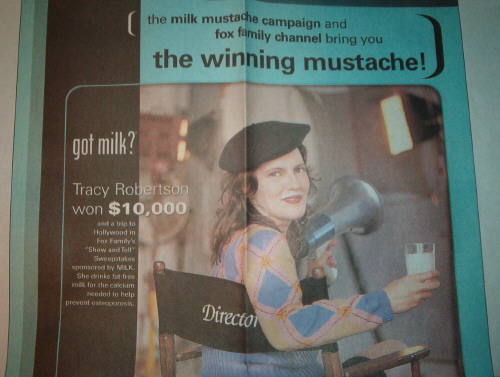 Tracy Robertson - Fox Family 'Spot the Milk Mustache' winner