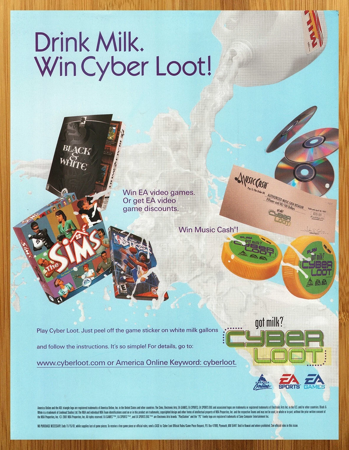 Drink Milk. Win Cyber Loot! — with rules — 2001