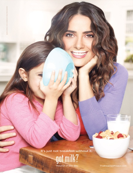 Official USDA 2012 Appendix G — Salma Hayek with daughter breakfast ad