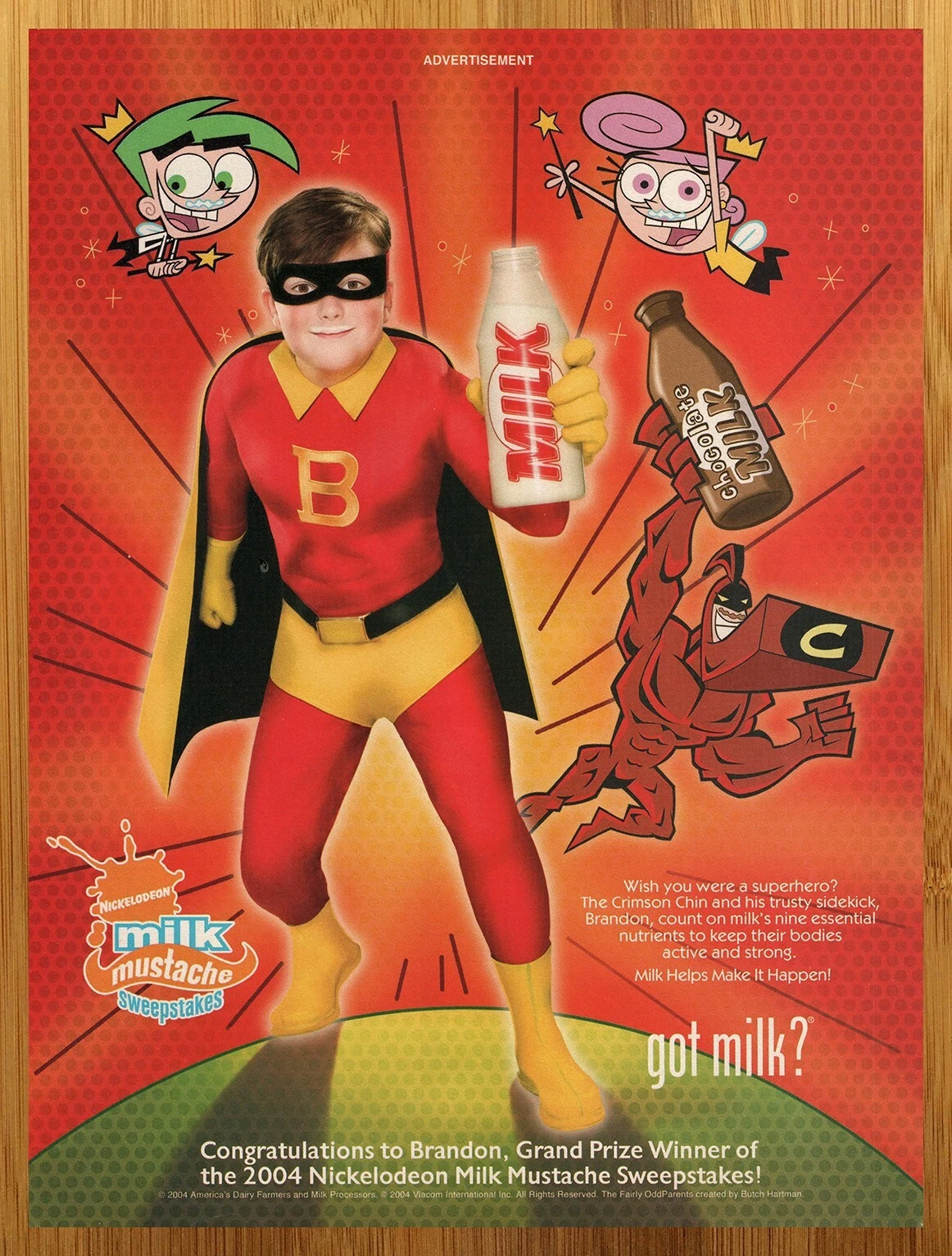 Period scan — Brandon - Nickelodeon sweepstakes winner