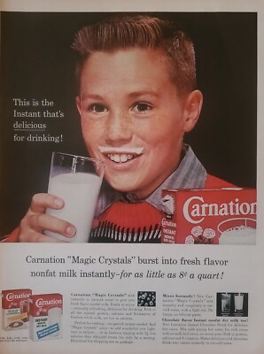 John Eimen Carnation milk-moustache ad — alternate marketplace scan