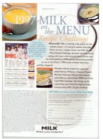 Milk on the Menu Recipe Challenge — standard — 1997